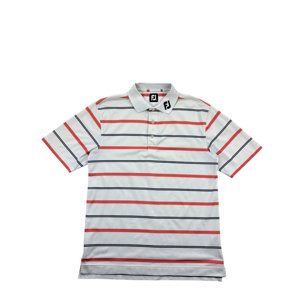 FootJoy Men's‎ Medium Striped Golf Polo Shirt FJ Logo